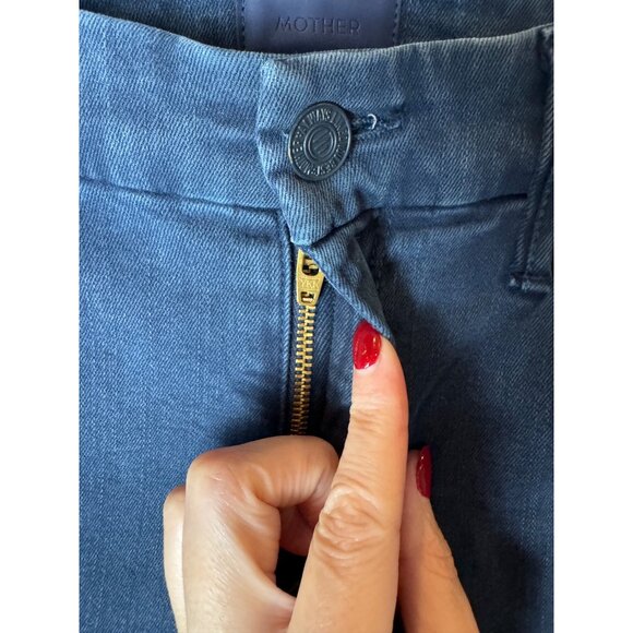 Mother Jeans Women 27 Blue Midnight‎ Denim High Waisted Looker Ankle Fray - Picture 8 of 14